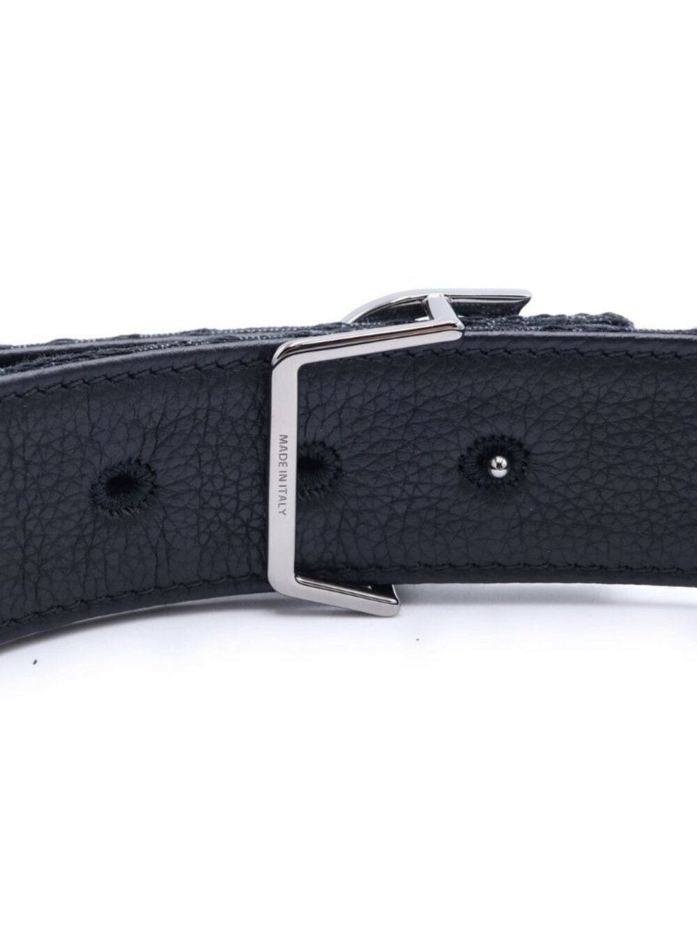 Dior Oblique Leather Belt Black 90 36 Gunmetal - Picture 6 of 6